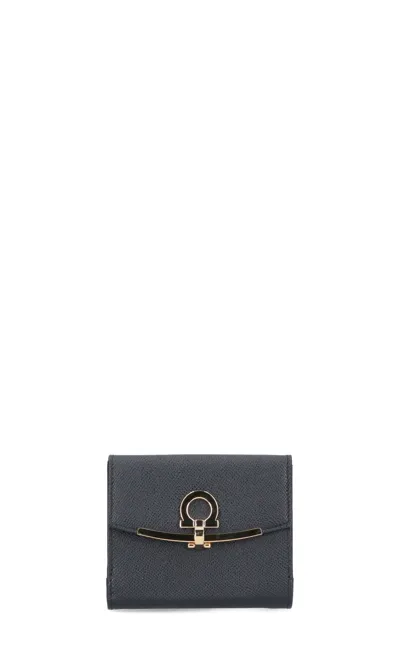 Ferragamo 'gancini' Small Wallet In Black