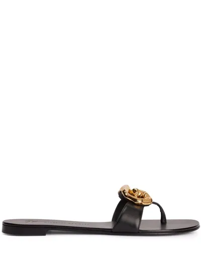 Giuseppe Zanotti Lyra Zali Embellished Slides In Black