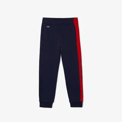 Lacoste Boys' Cotton Fleece Blend Jogger Pants- Little Kid, Big Kid In Blue