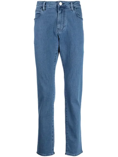 Giorgio Armani Low-rise Straight-leg Jeans In Blau