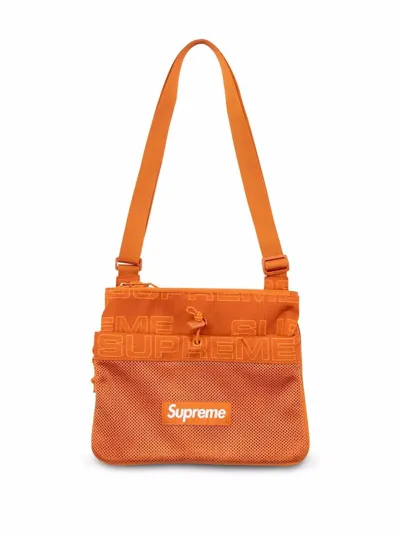 Supreme Logo-print Side Bag "fw21" In Orange