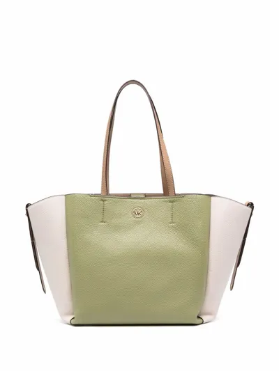 Michael Michael Kors Panelled Logo-plaque Tote Bag In Grün