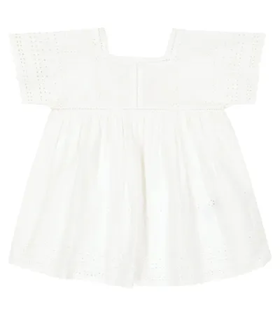 Bonpoint Baby Ameliane Broderie Anglaise Cotton Dress In Off White