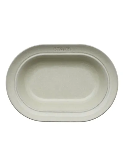 Staub 10-inch Dinnerware Oval Serving Dish In White Truffle