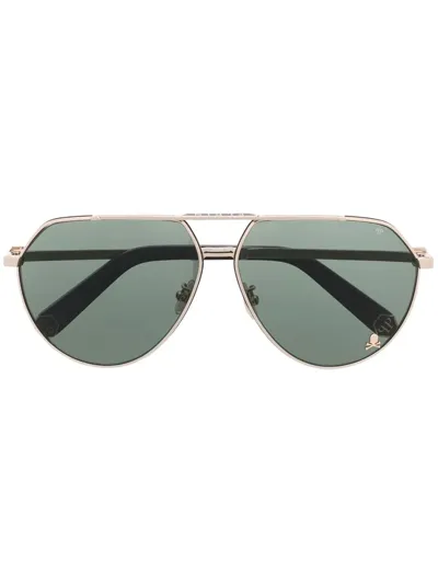 Philipp Plein Pilot-frame Sunglasses In Gold