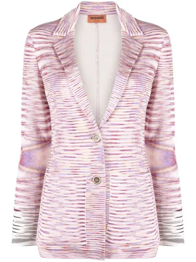 Missoni Abstract-knit Button-front Jacket In White