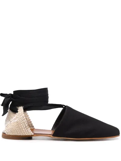 Castaã±er Black Leather Espadrilles