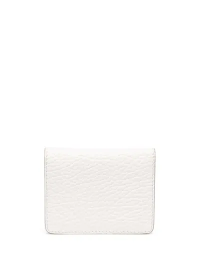 Maison Margiela Four Stitch Pebbled Wallet In White