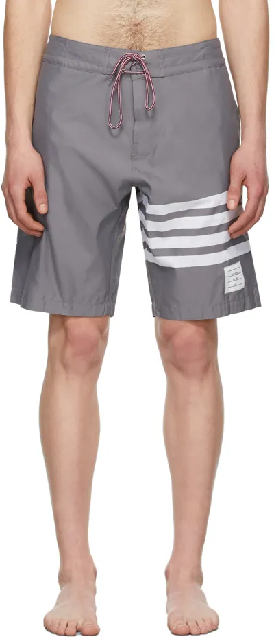 Thom Browne Grey 4-bar Swim Shorts