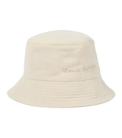 Ruslan Baginskiy Logo Cotton Canvas Bucket Hat In Beige