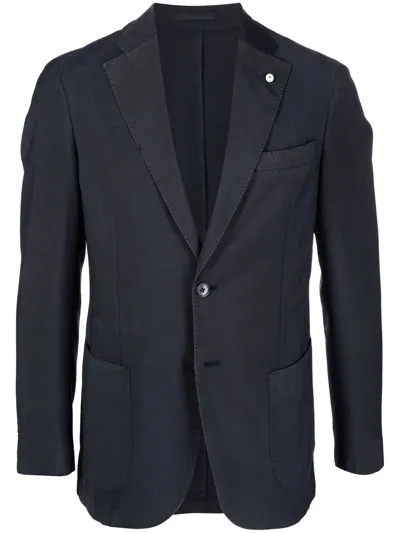 Luigi Bianchi Mantova Notched-lapels Single-breasted Blazer In Blau