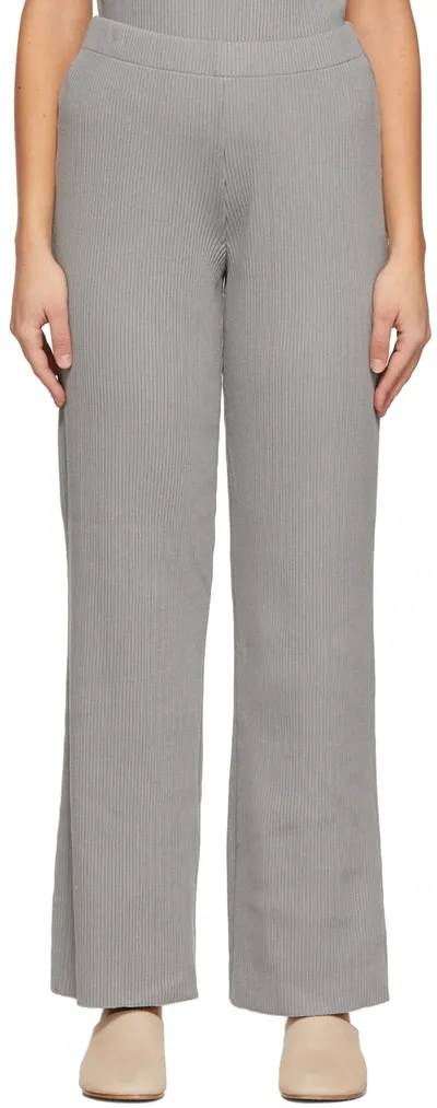 Vince Grey Cotton Lounge Pants In Sea Stone-350ses