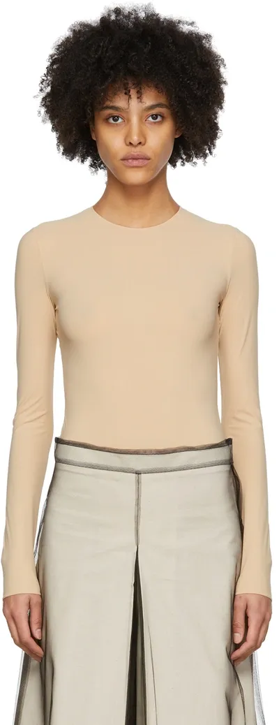 Maison Margiela Beige Long Sleeve Bodysuit