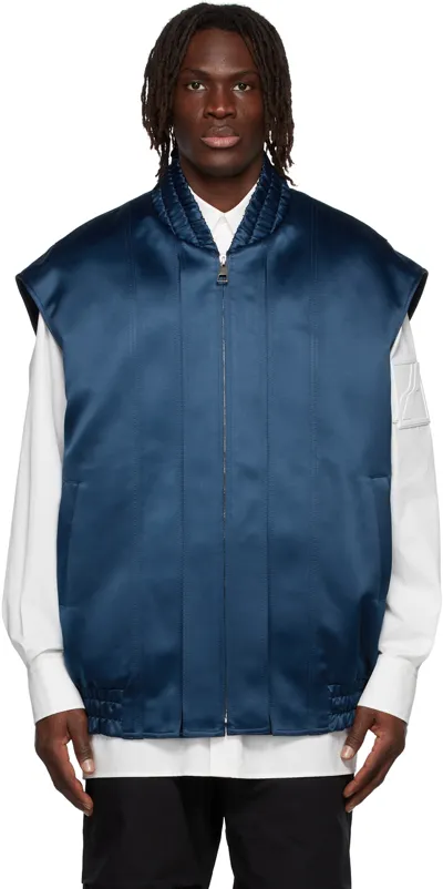 We11 Done Navy Bomber Vest