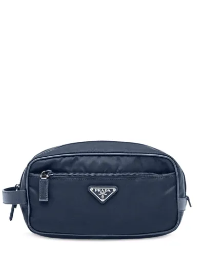 Prada Re-nylon Cosmetic Pouch In Blau