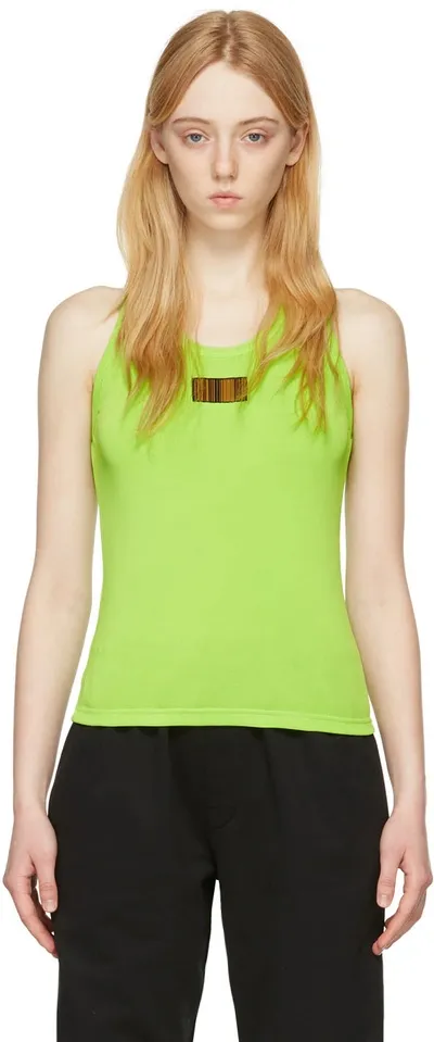 Vtmnts Green Barcode Tank Top In Neon Green