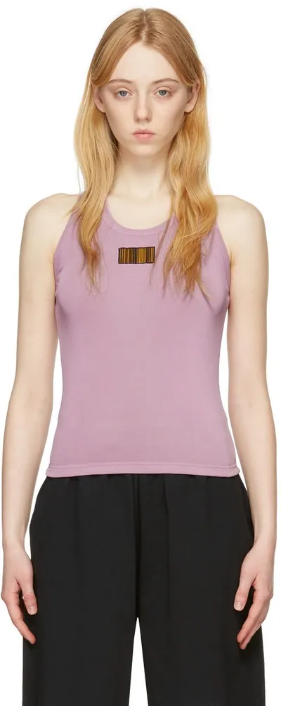 Vtmnts Purple Barcode Tank Top In Lilac