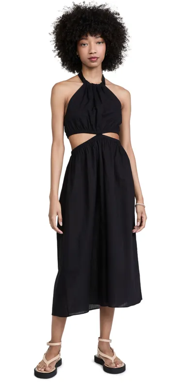 Playa Lucila Cutout High Neck Dress In Black