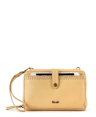 The Sak Iris Leather Smartphone Convertible Crossbody Wallet In Buttercup Crochet