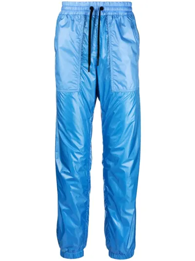 Moncler Technical Cotton-blend Track Pants In Blue