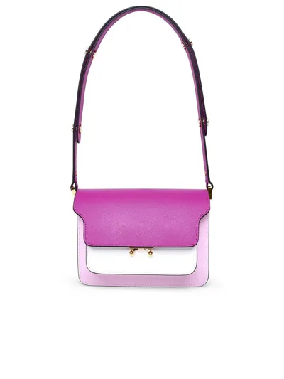 Marni Trunk Multi-pocket Leather Crossbody Bag In Fuchsia