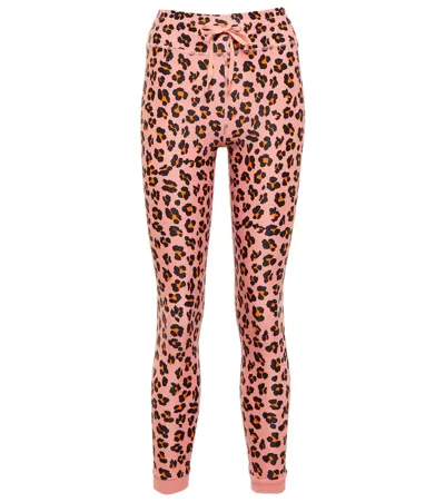 The Upside Rose Leopard-print Jersey Leggings In Flamingo Pink