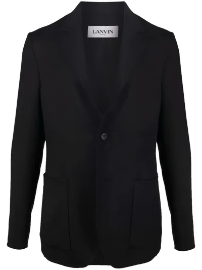 Lanvin Fitted Single-breasted Jacket In Black