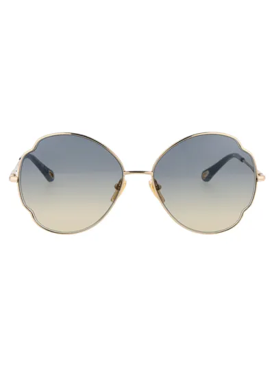 Chloé Ch0093s 003 Sunglasses In Gold