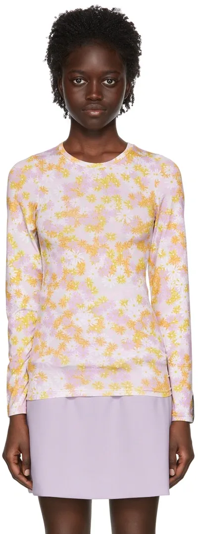 Rokh Pink Polyester T-shirt In 56multifloral