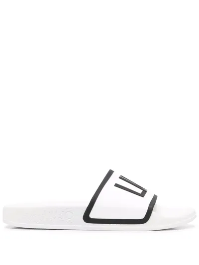 Liu •jo Kos 2 Logo-print Slides In Weiss