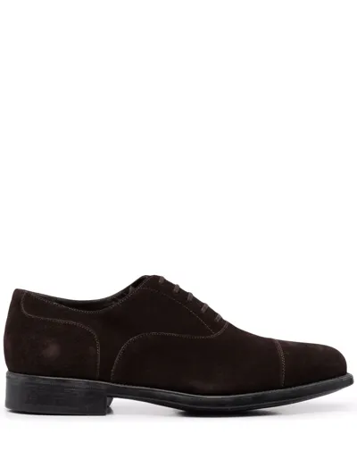 Ferragamo Lace-up Oxford Shoes In Braun