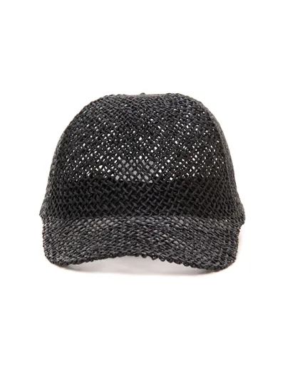 Seventy Straw Baseball Cap Black  Woman