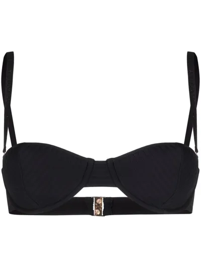 Stella Mccartney Balcony Cup Bikini Top In Schwarz