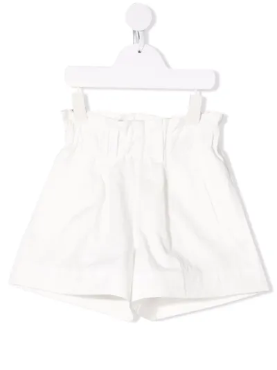 Brunello Cucinelli Kids' Flared Elasticated Shorts In Bianco