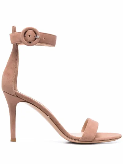 Gianvito Rossi Portofino 85 Brown Suede Sandals