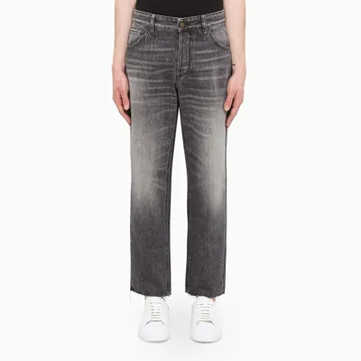 Pt Torino Denim Faded Grey Frayed Jeans