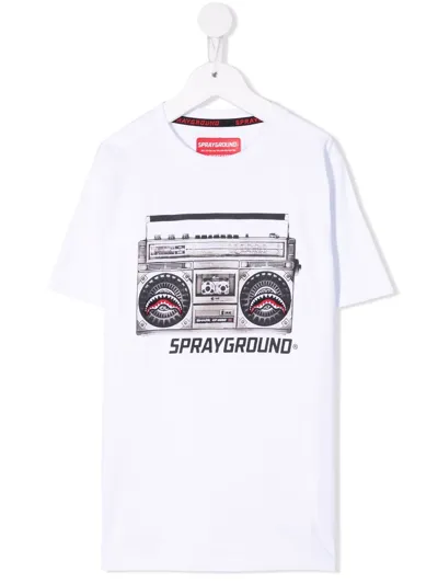 Sprayground Kid Kids' Graphic-print T-shirt In White