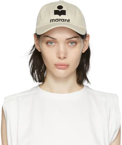 Isabel Marant Off-white Tyrony Cap In Ecbk Ecru/black