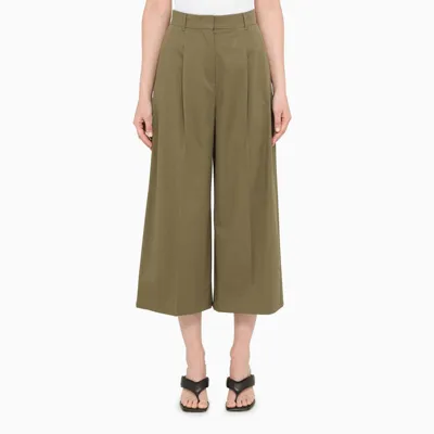 Max Mara Military Green Lerici Cropped Trousers