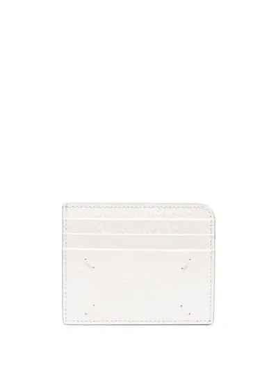 Maison Margiela Grained Leather Cardholder In Weiss