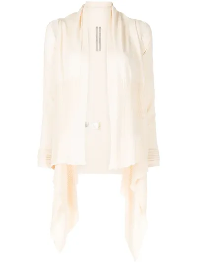 Rick Owens Cut-out Draped Cardigan In Neutrals