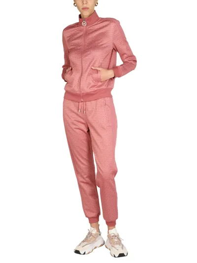 Michael Michael Kors Monogram Logo Jogging Pants In Pink