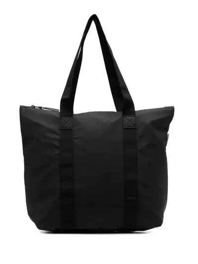 Rains Top Zip-fastening Tote Bag In Schwarz