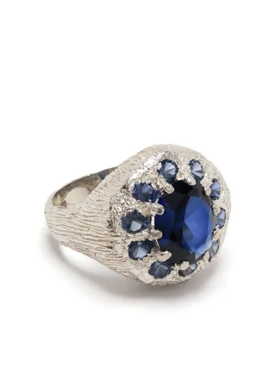 Bleue Burnham Sterling Silver The Burnham Sapphire Signet Ring