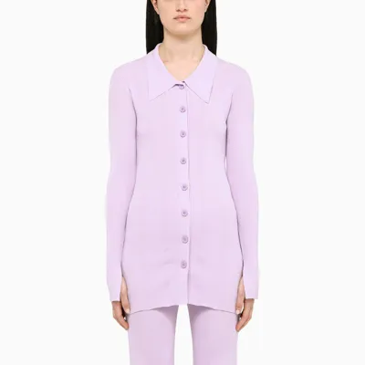 Remain Birger Christensen Lilac Ribbed Cardigan In Purple