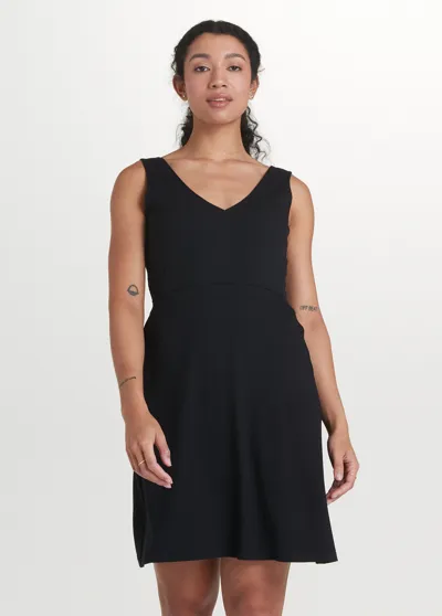 Lole Traverse Faux Wrap Dress In Black Beauty