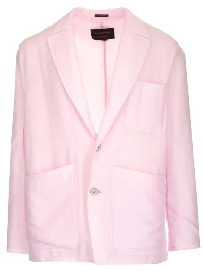 Ermenegildo Zegna Pastel Pink Silk Padded Blazer Nd Zegna Uomo 52