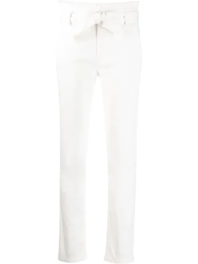 D-exterior Paperbag-waist Skinny-fit Jeans In Weiss