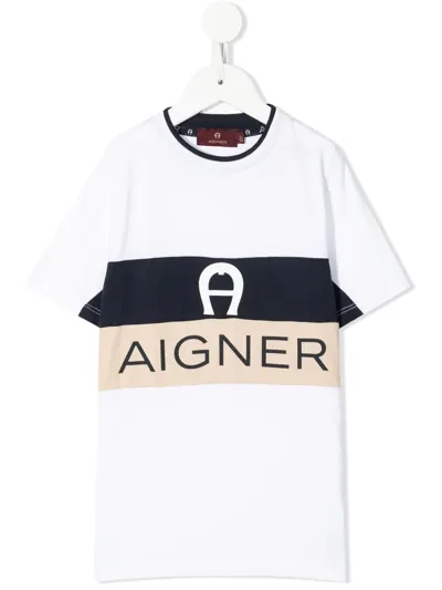 Aigner Kids' Logo-print T-shirt In White