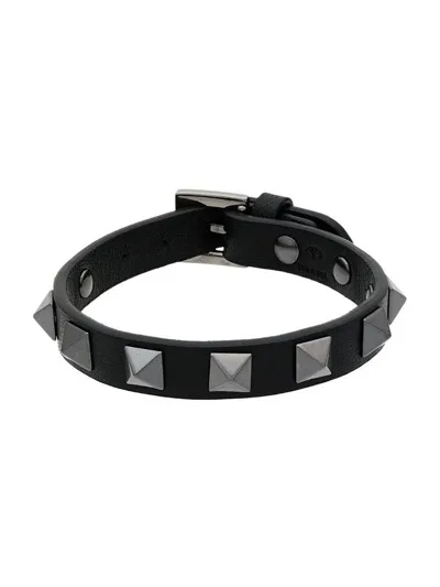 Valentino Garavani Rockstud Bracelet In Black